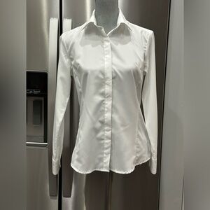 Edwards White Ladies Cafe Uniform Shirt Long Sleeve size XS extra small